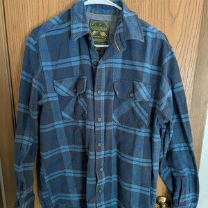 Anchorage Expedition Heavy Duty Blue Plaid Flannel Button Down Shirt- Men's M